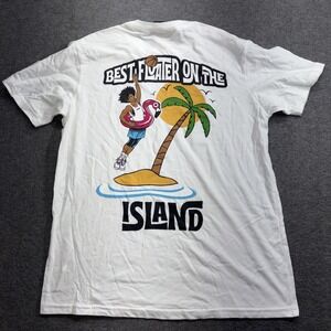NWT Moolah Best Floater On Island Basketball Girl Graffic T-Shirt White Small
